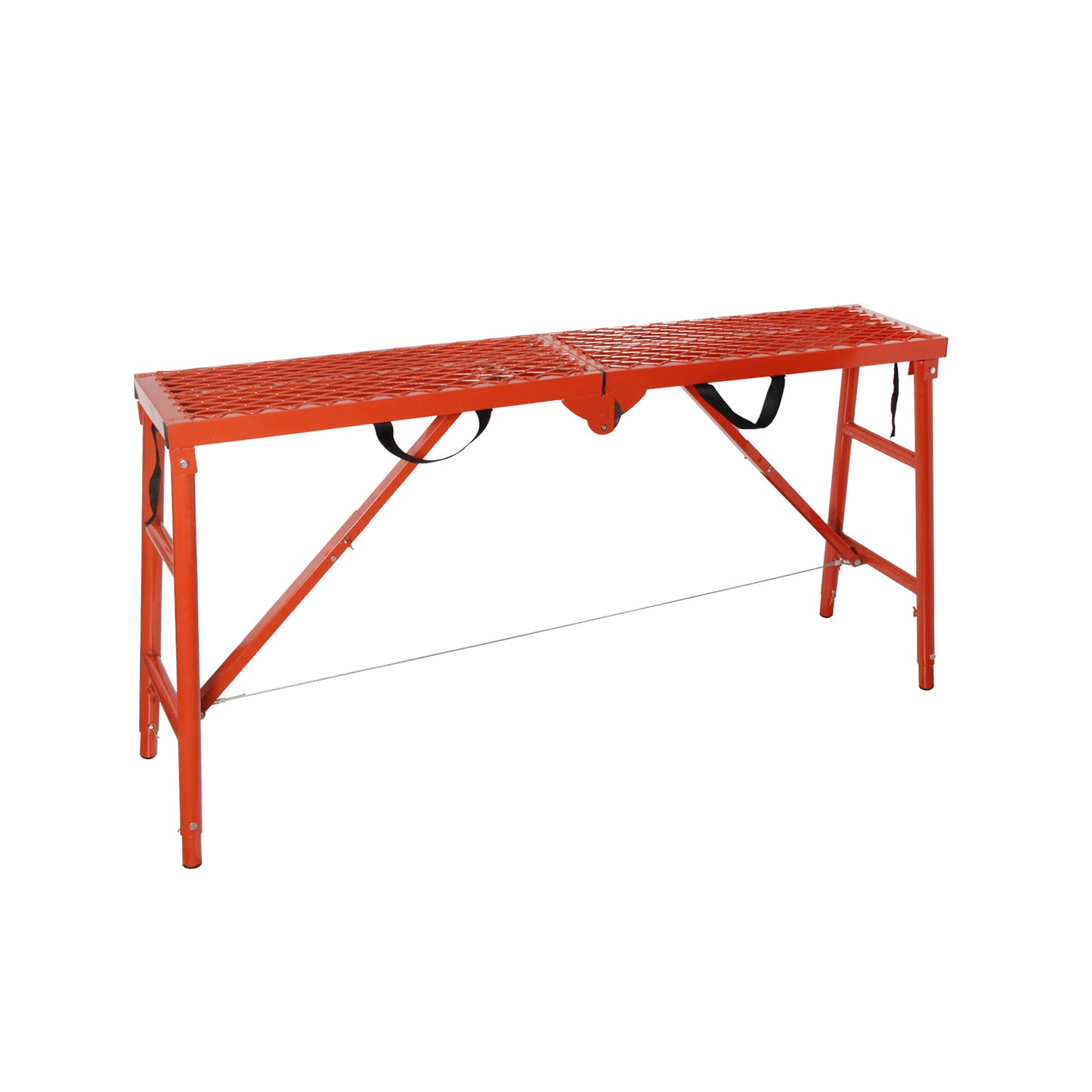 LEADALLWOOK Scaffolding Platform 770 LBS Capacity 70x11x33'' Folding Adjustable Portable Work Platform Ladder,Red